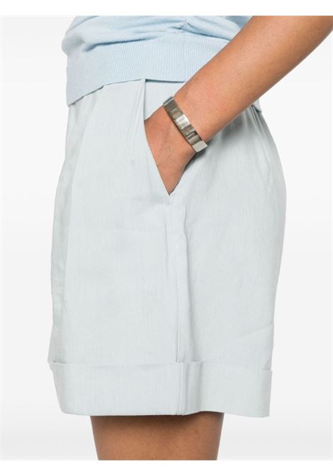 Light blue rina high-waisted shorts - women THE ANDAMANE | TM150435ATNL009LGHTDNM